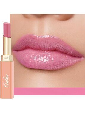 Moisture Shine Warm Pink Lipstick Glossy Finish Vegan Cruelty-Free Coverage